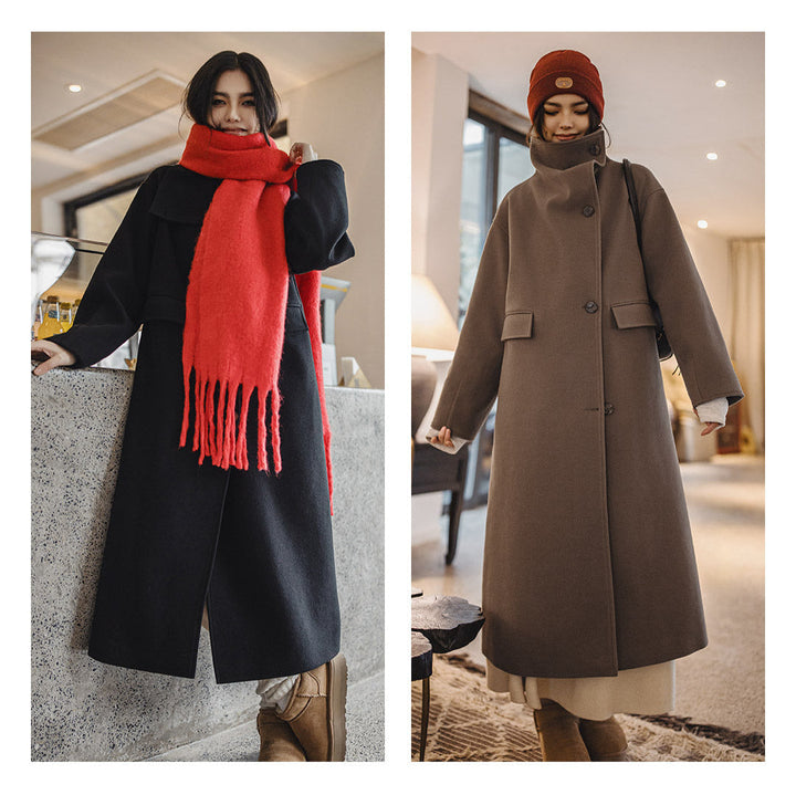 VAAGOON 80's Classic Long Woolen Coat