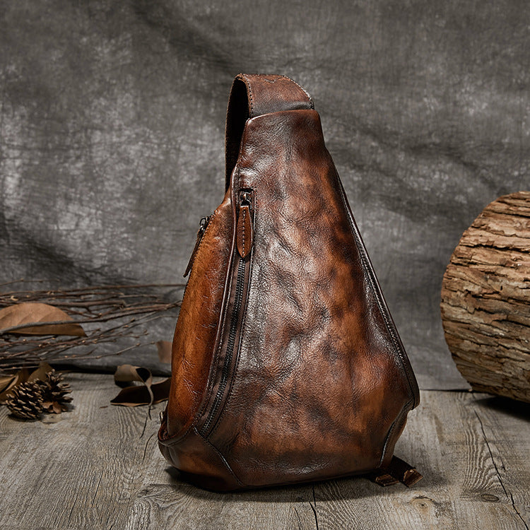 Vaagoon Retro Leather Chest Bag