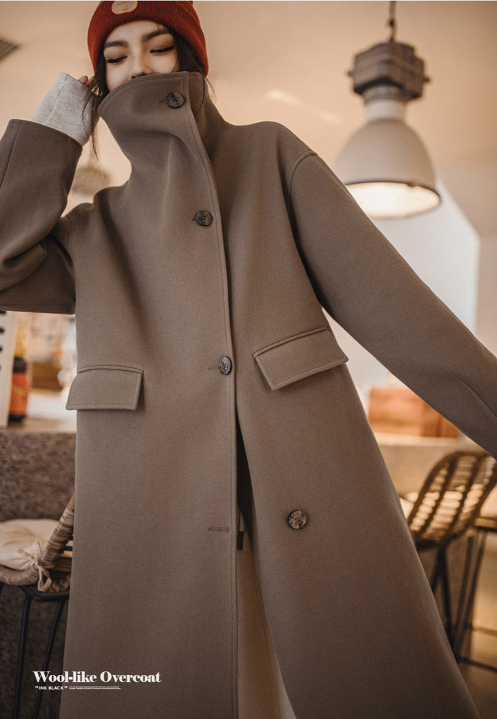 VAAGOON 80's Classic Long Woolen Coat