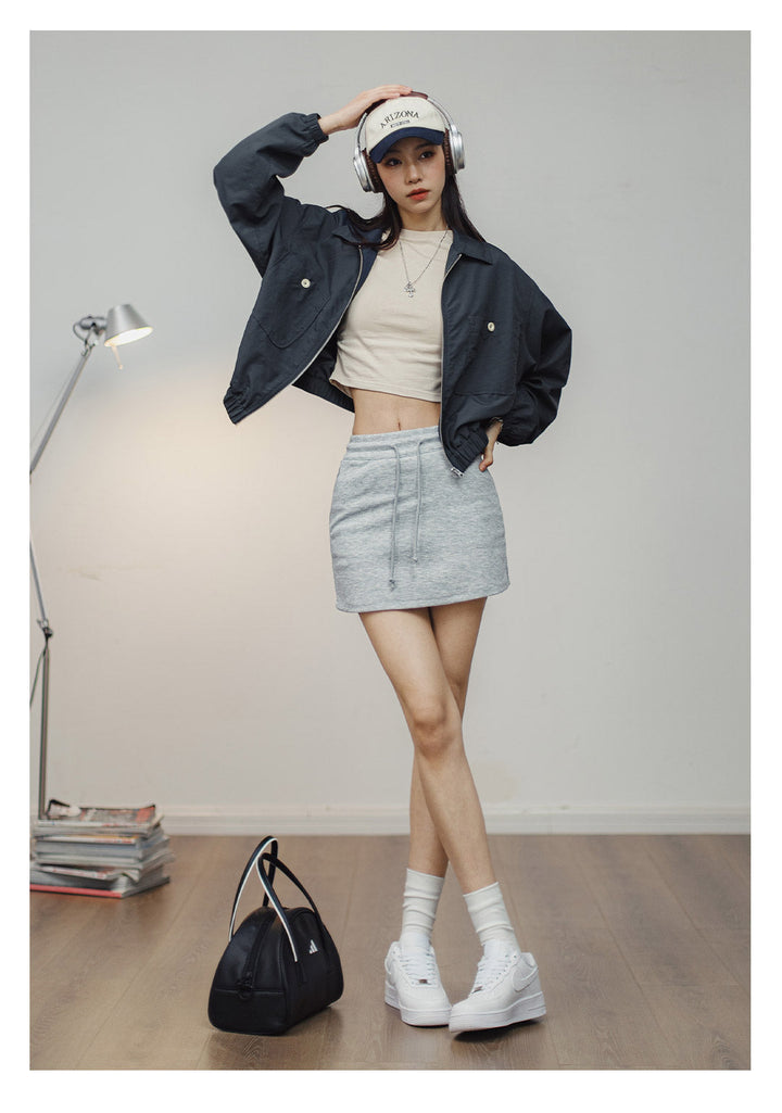 VAAGOON Women Baseball Collar Short Jacket