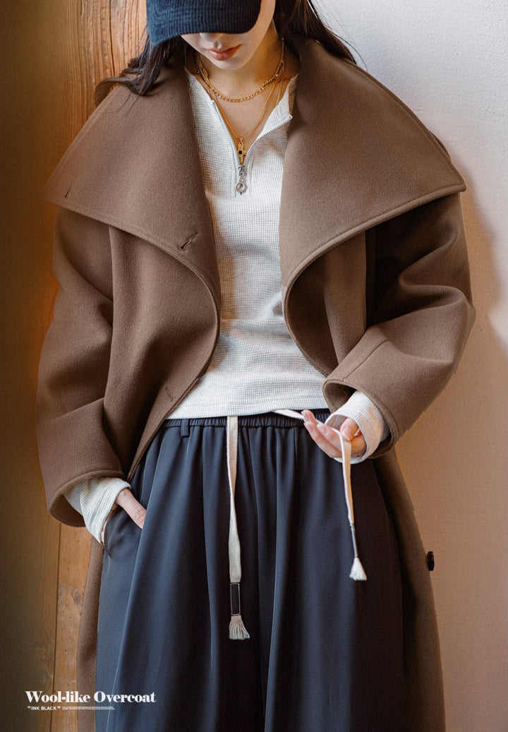 VAAGOON 80's Classic Long Woolen Coat