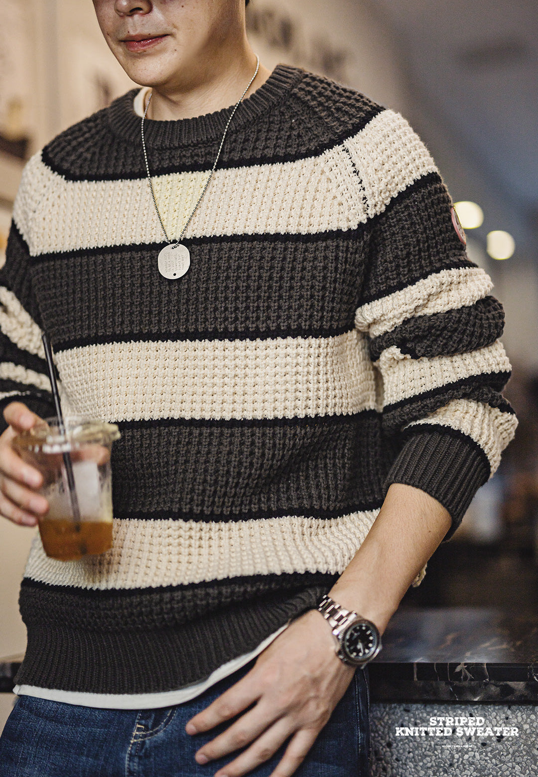 VAAGOON STRIPE KNITTED SWEATER