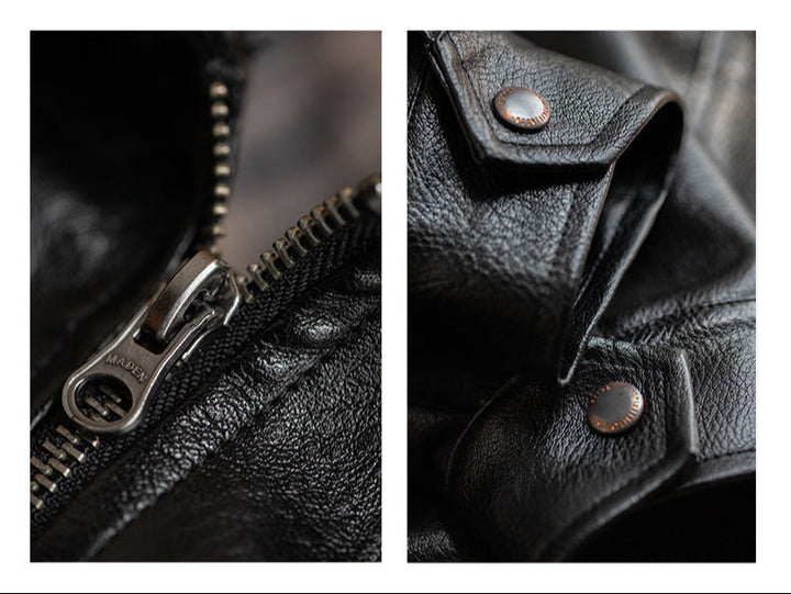 VAAGOON Retro Black Biker Jacket