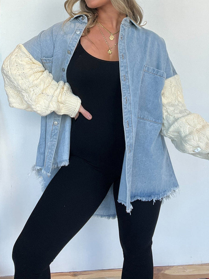 VAAGOON Mia Sweater Sleeve Denim Jacket