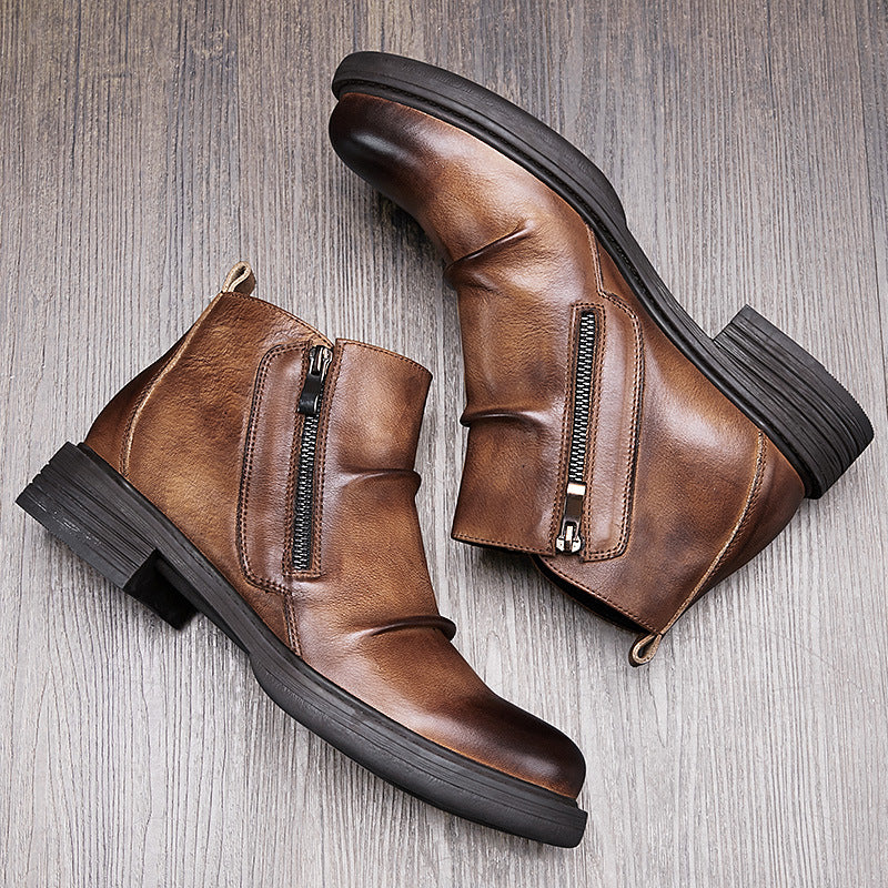Vaagoon Oxford Zip Leather Boot