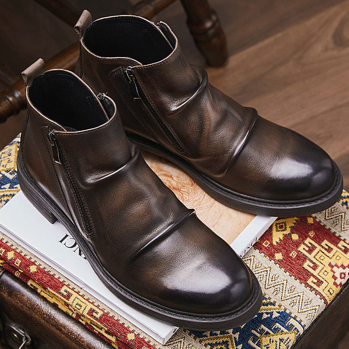 Vaagoon Oxford Zip Leather Boot