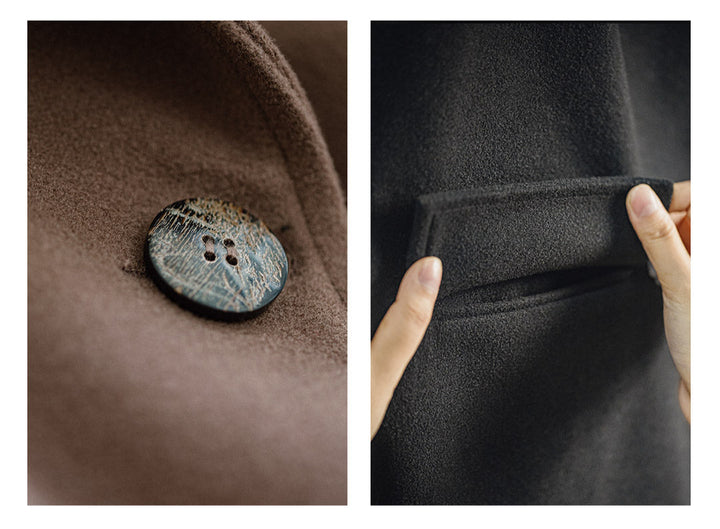 VAAGOON 80's Classic Long Woolen Coat