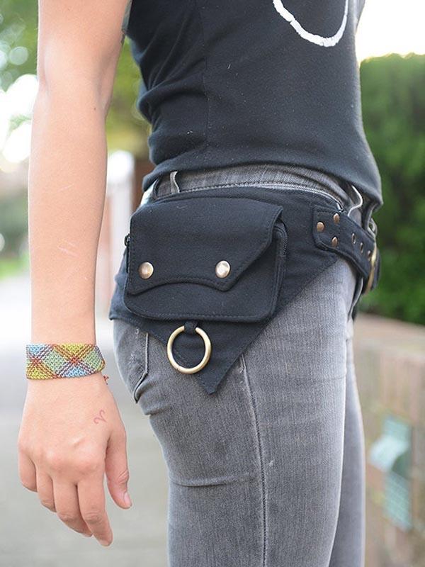 Retro Solid Color Multi-Purpose Storage Belt Bag
