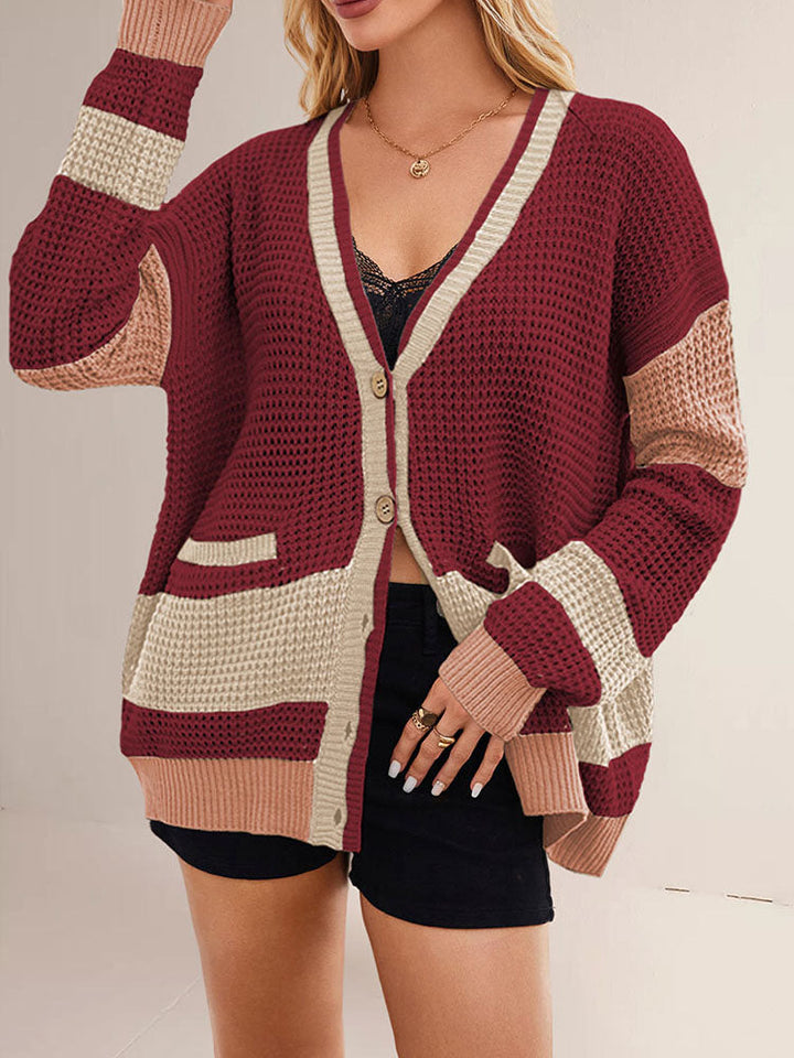 Vaagoon Urban Contrast V Neck Cardigan