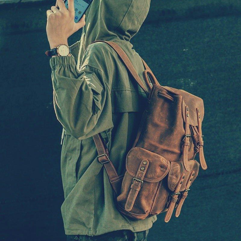 VAAGOON UNISEX LEATHER BACKPACK VGN6787