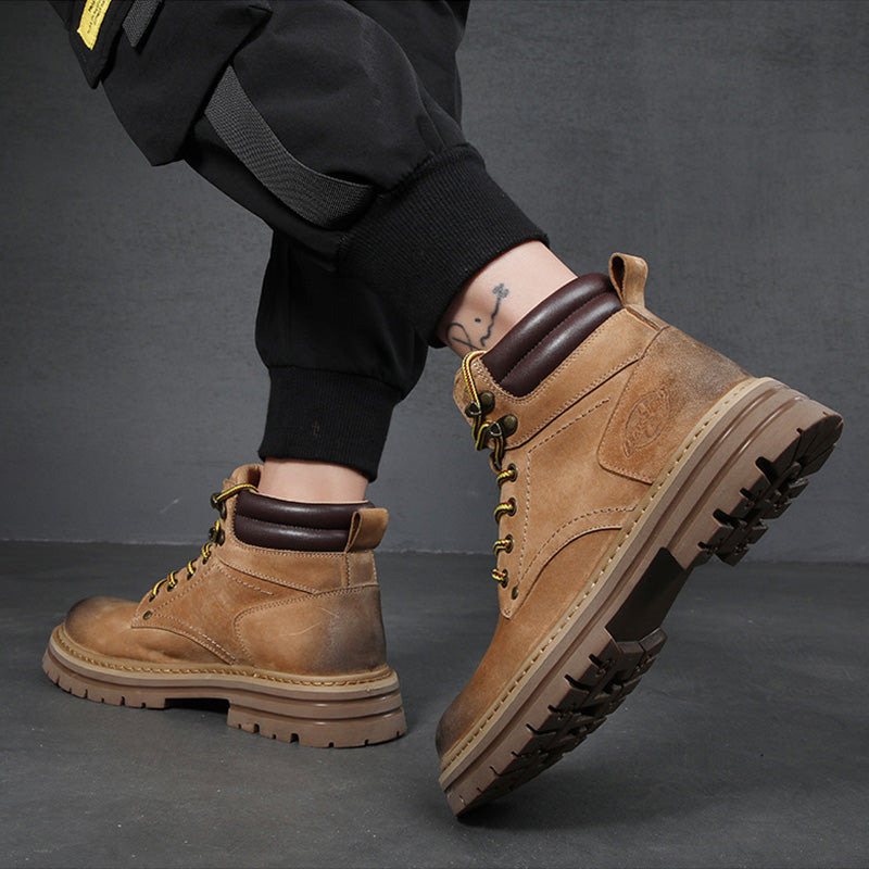 VAAGOON Brown Leather Work Boots