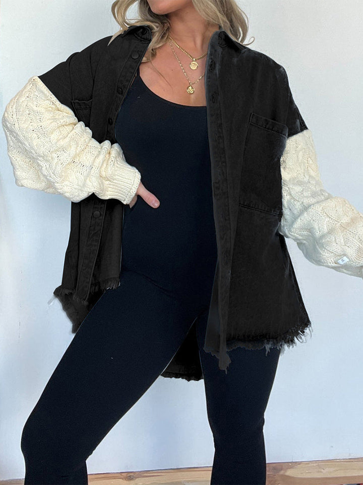 VAAGOON Mia Sweater Sleeve Denim Jacket