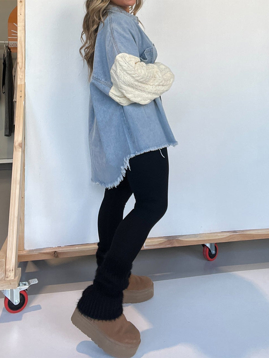 VAAGOON Mia Sweater Sleeve Denim Jacket