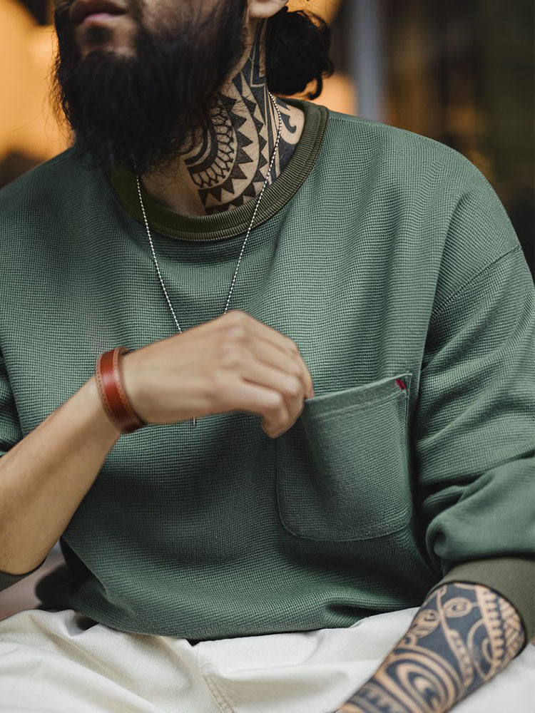 Vaagoon Waffle Pocket Sweater