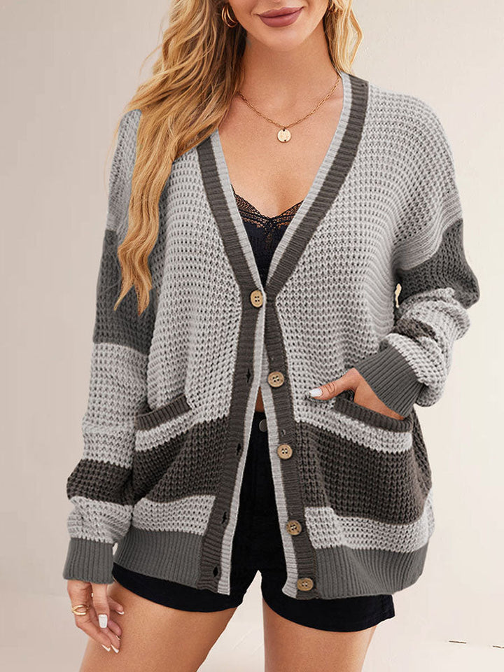 Vaagoon Urban Contrast V Neck Cardigan