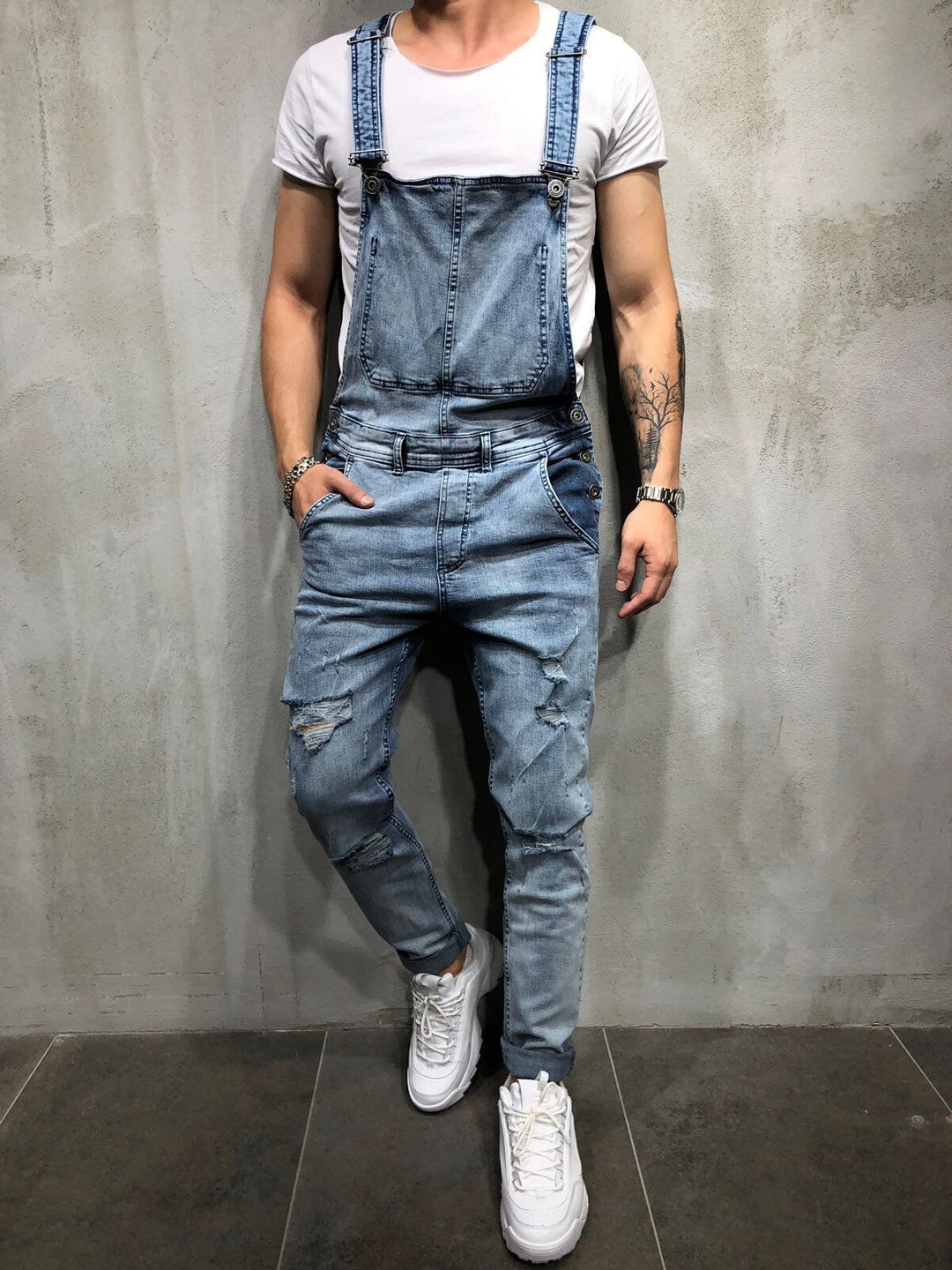 VAAGOON Skinny Fit Distressed Jumpsuit