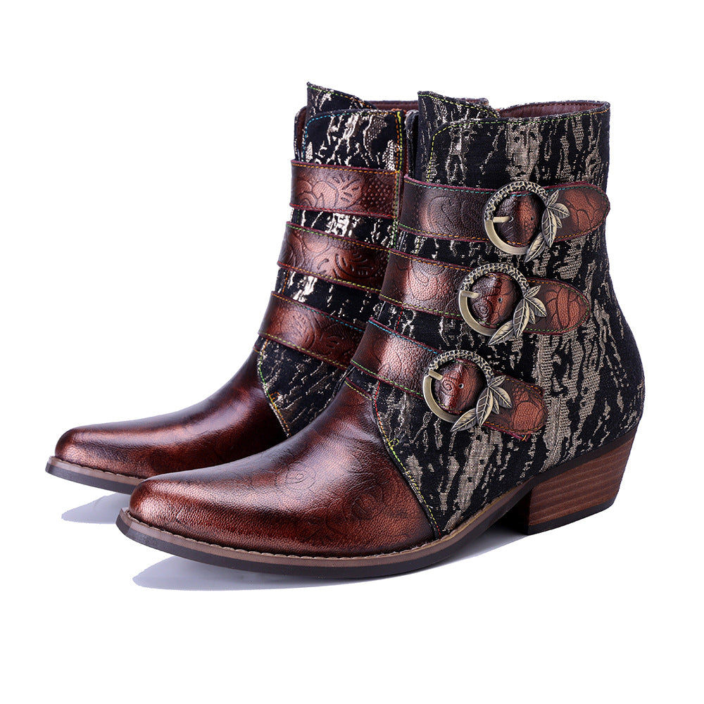 Vaagoon RetroBronze Sheepskin Western Boots