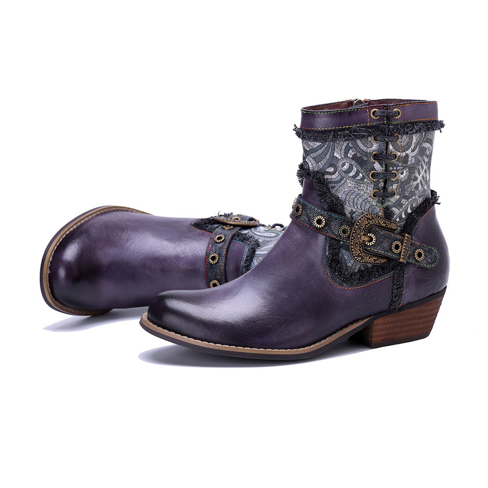 Vaagoon Indigo West Patchwork Cowboy Boot