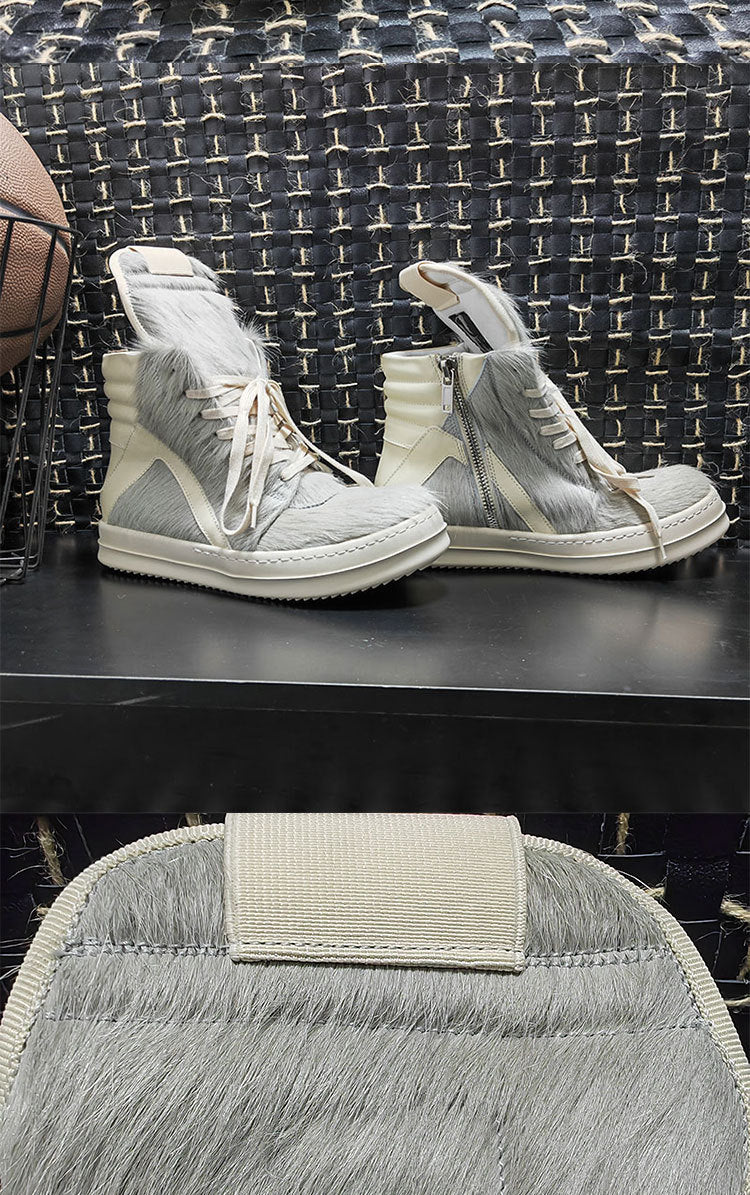 Vaagoon Horsehair Cross-Strap Platform Shoes