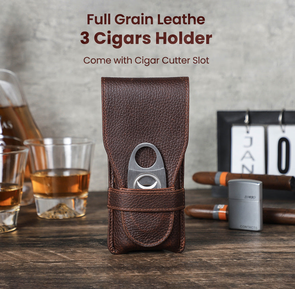 Vaagoon Slim Guard Leather Cigar Case