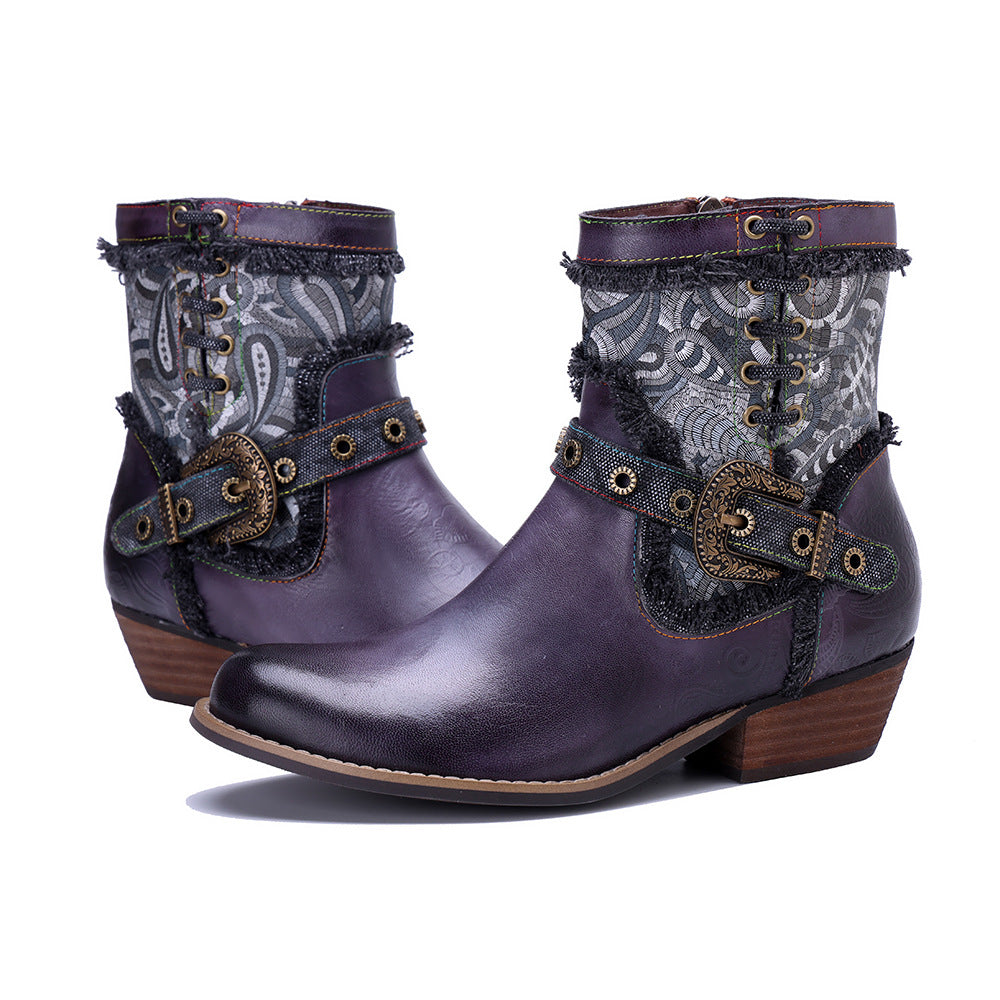 Vaagoon Indigo West Patchwork Cowboy Boot