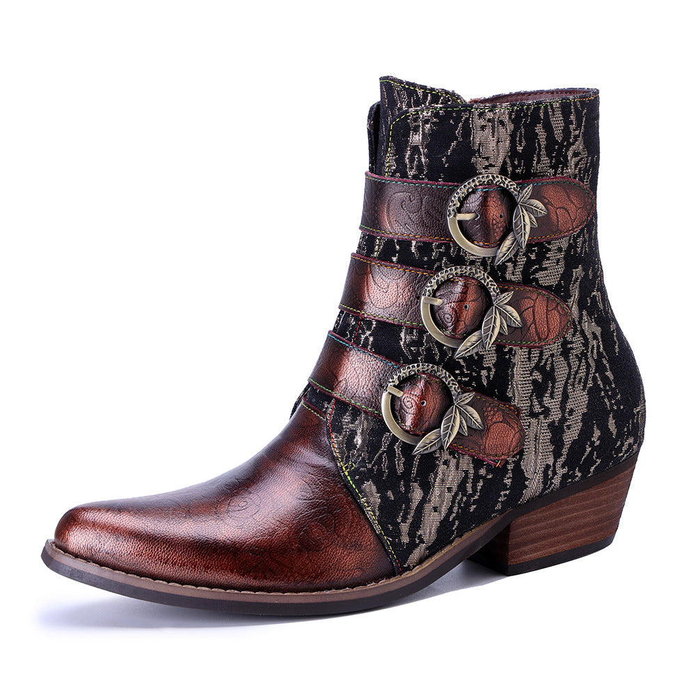 Vaagoon RetroBronze Sheepskin Western Boots