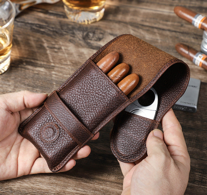 Vaagoon Slim Guard Leather Cigar Case