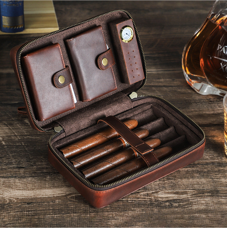 Vaagoon "Cigar Vault Pro" Genuine Leather Cigar Box