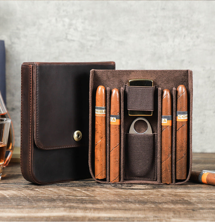 Vaagoon Havana Leather Cigar Case