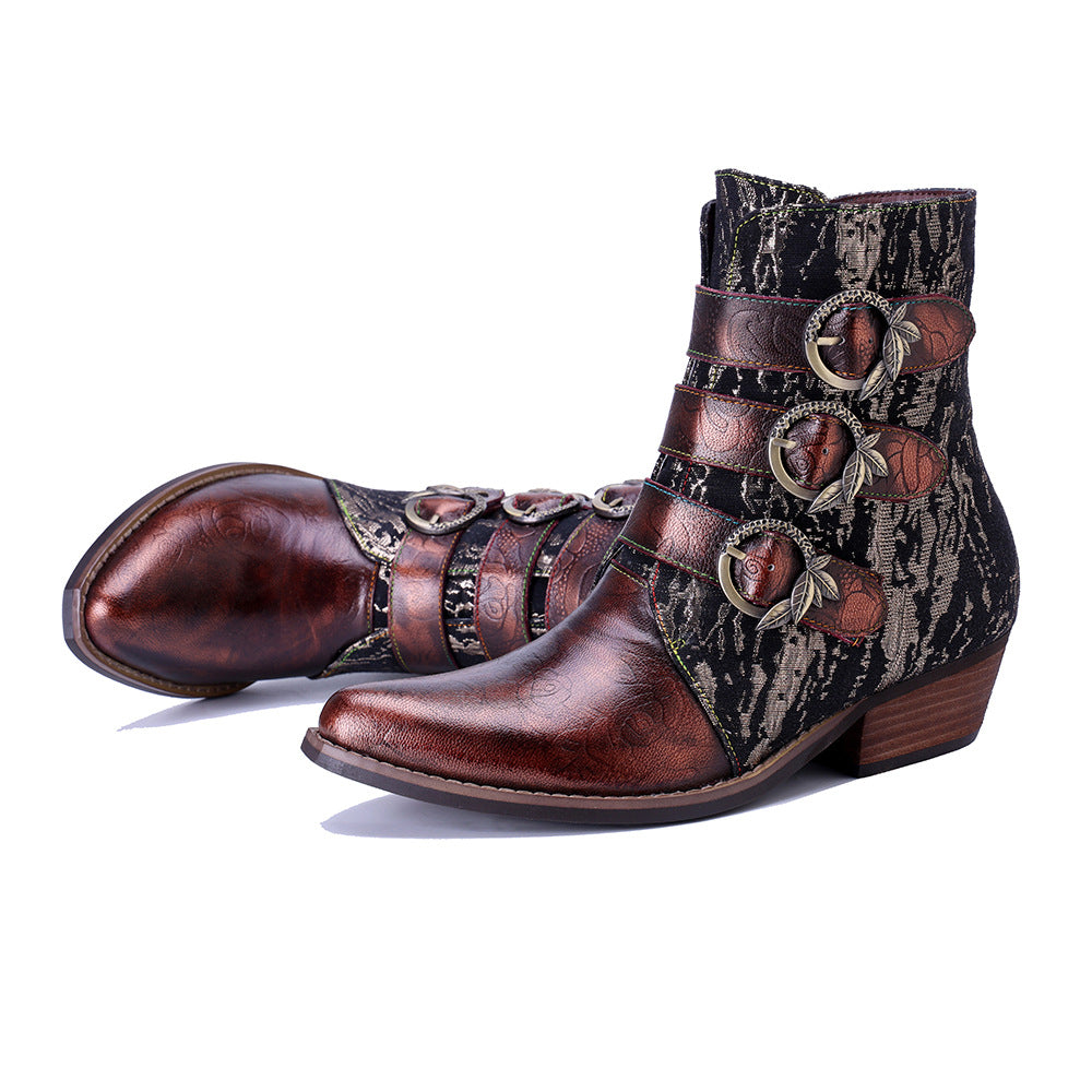 Vaagoon RetroBronze Sheepskin Western Boots