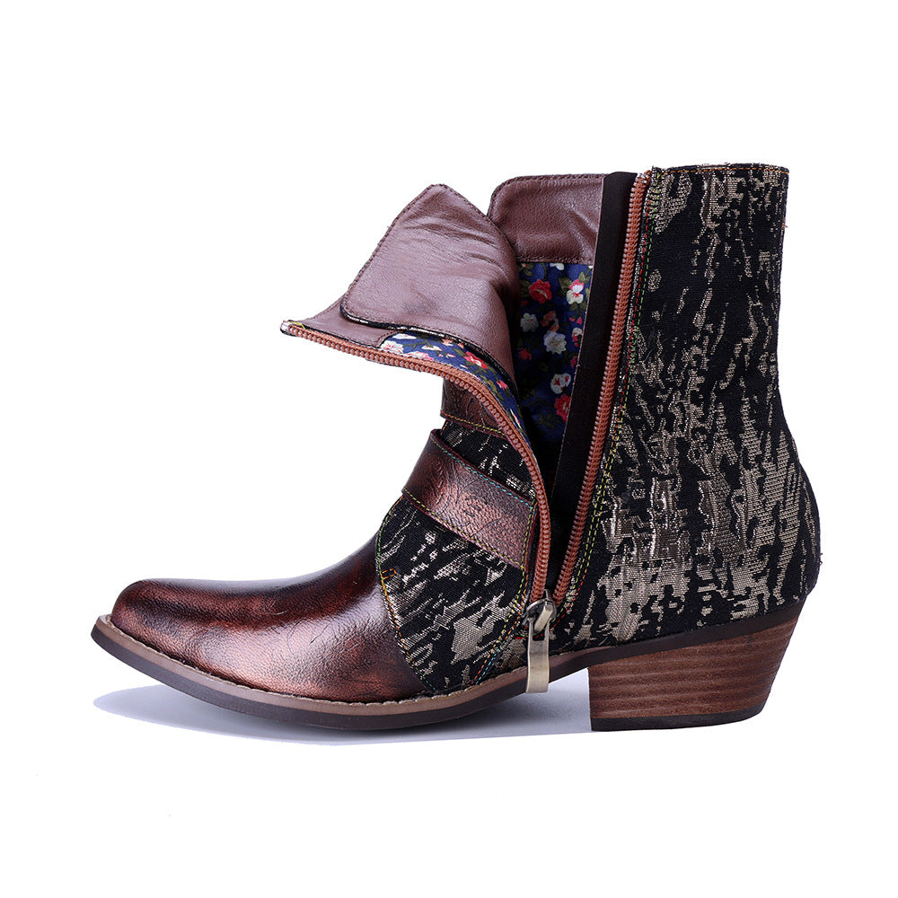 Vaagoon RetroBronze Sheepskin Western Boots