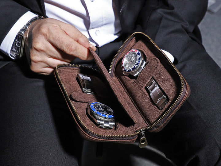 Vaagoon Compact Leather Watch Case