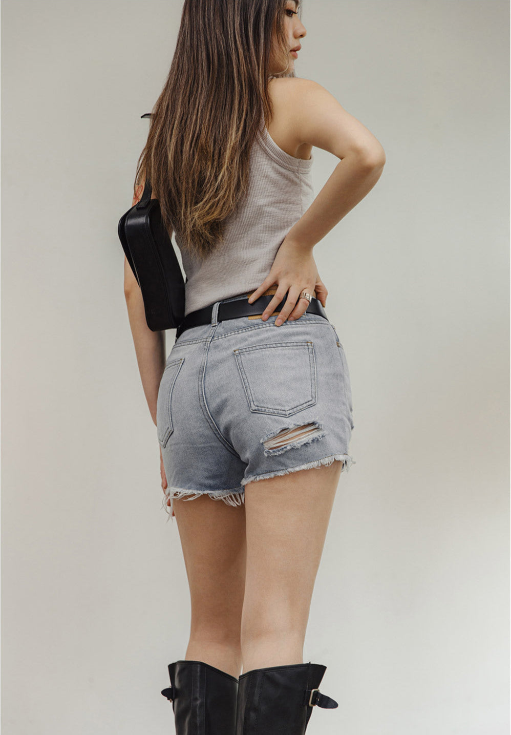 Vaagoon Destruction Washing Denim Shorts