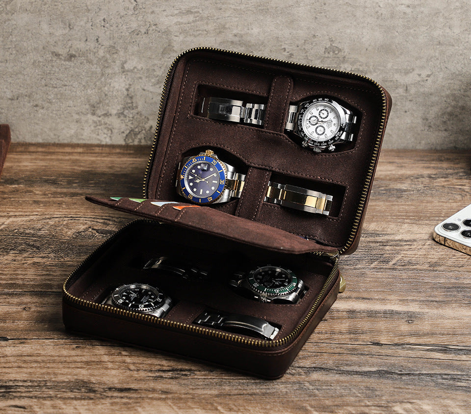 Vaagoon Classic Brown Watch Carrying Case