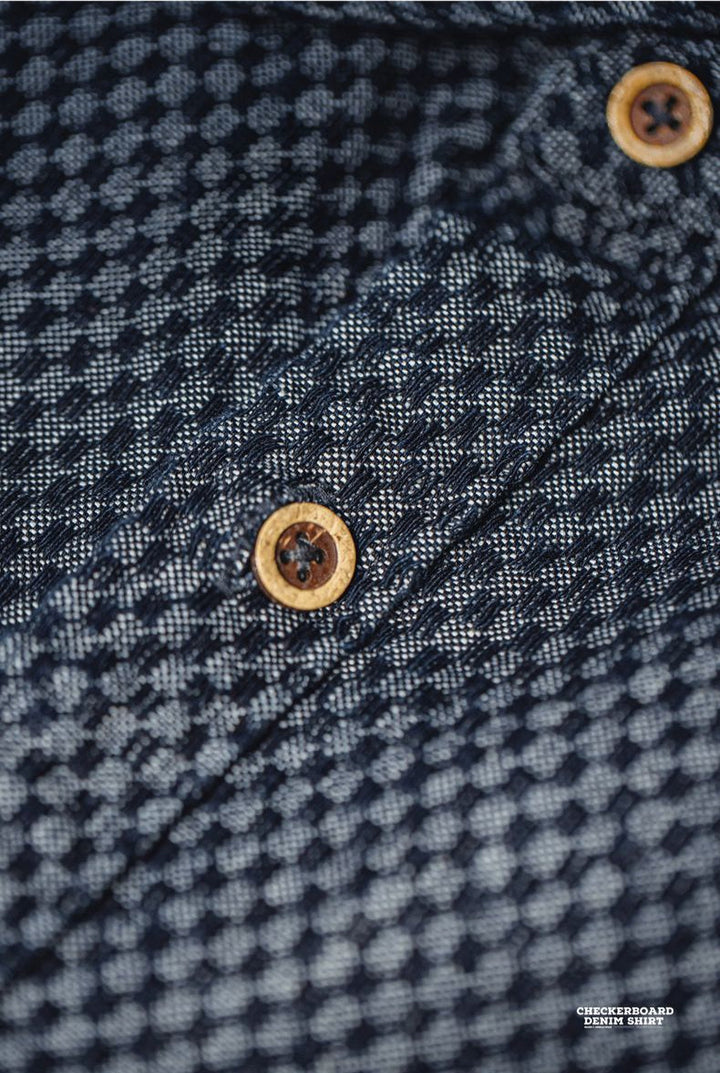 VAAGOON CHECKERBOARD DENIM SHIRT