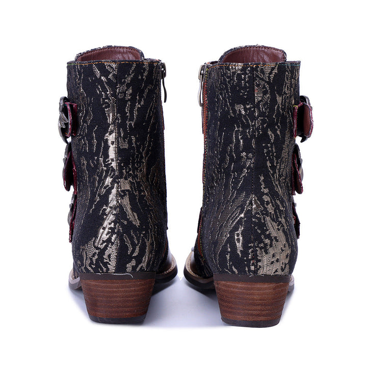 Vaagoon RetroBronze Sheepskin Western Boots