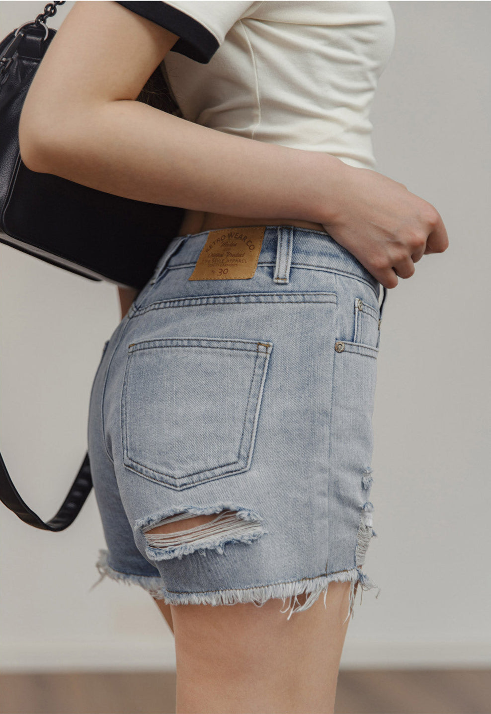 Vaagoon Destruction Washing Denim Shorts