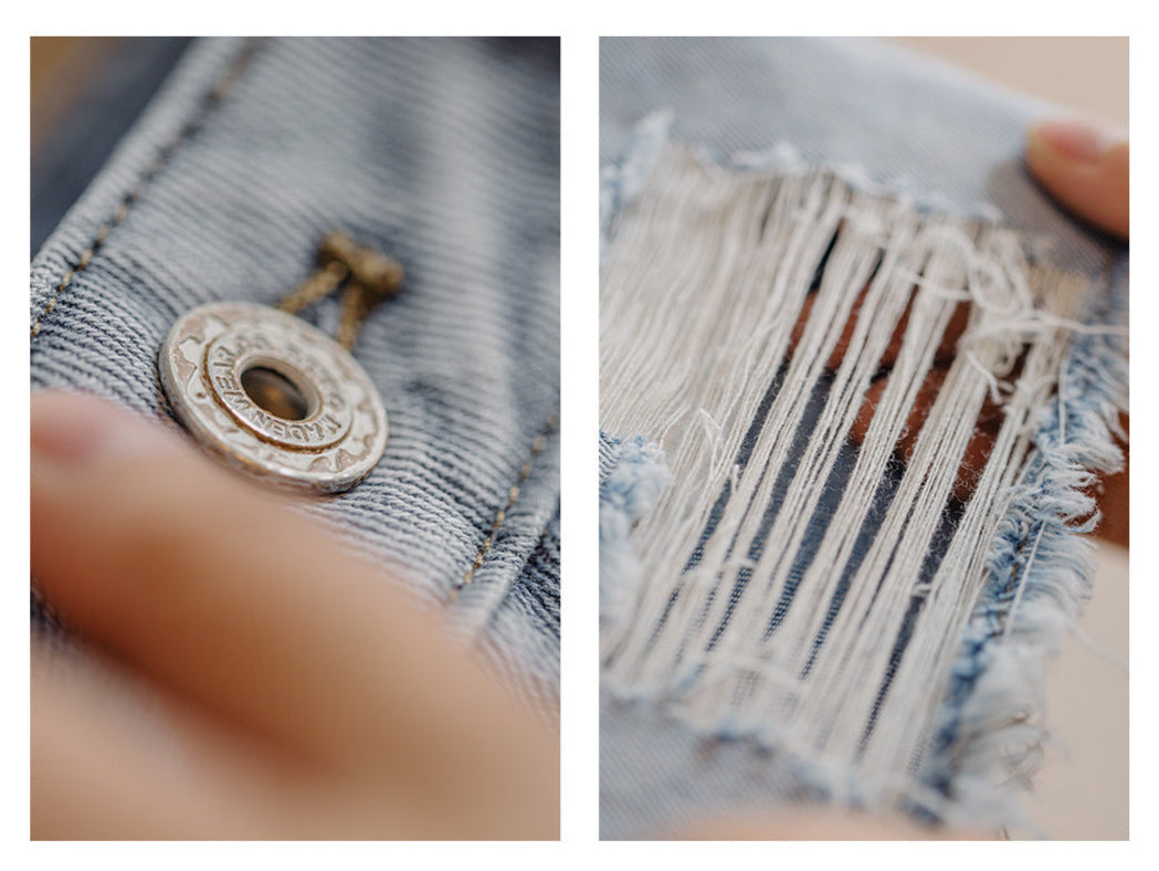 Vaagoon Destruction Washing Denim Shorts