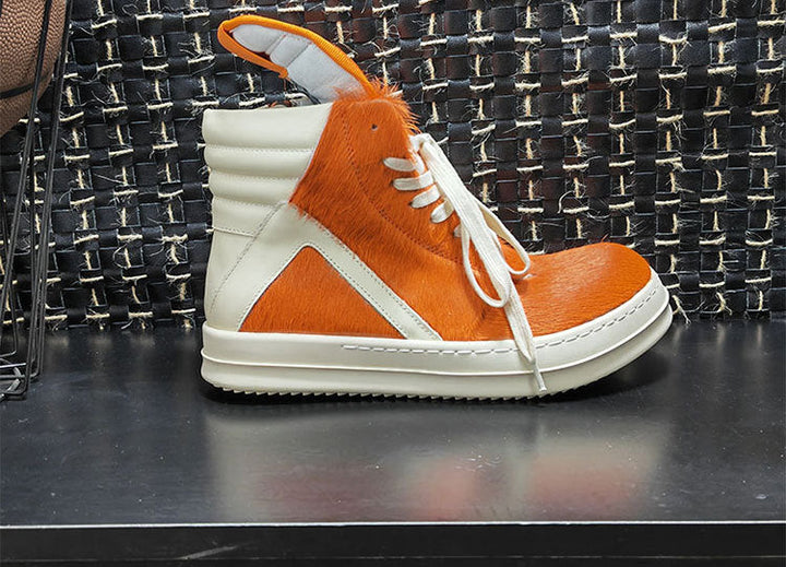 Vaagoon Horsehair Cross-Strap Platform Shoes