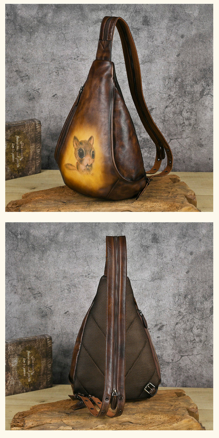 Vaagoon UrbanNomad Genuine Leather Chest Bag