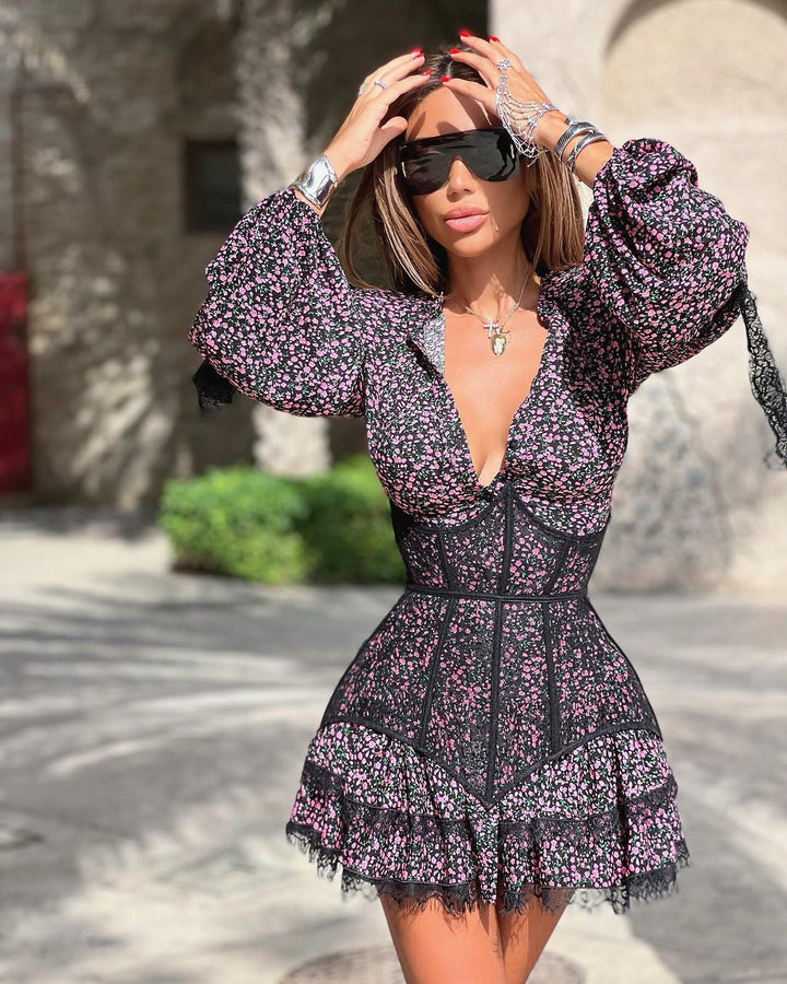 VAAGOON Retro Inspired Puff Sleeve Dress