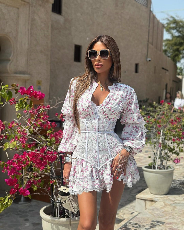 VAAGOON Retro Inspired Puff Sleeve Dress