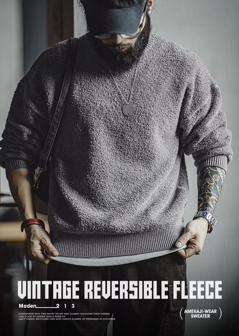 VAAGOON VINTAGE REVERSIBLE FLEECE SWEATER