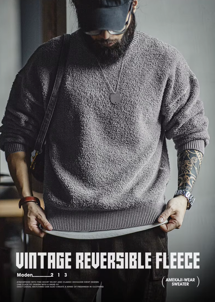 VAAGOON VINTAGE REVERSIBLE FLEECE SWEATER
