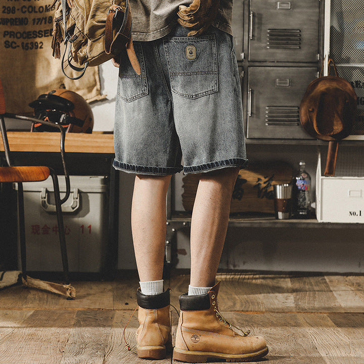 VAAGOON Washed Retro Blue Shorts