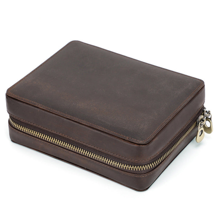 Vaagoon Classic Brown Watch Carrying Case