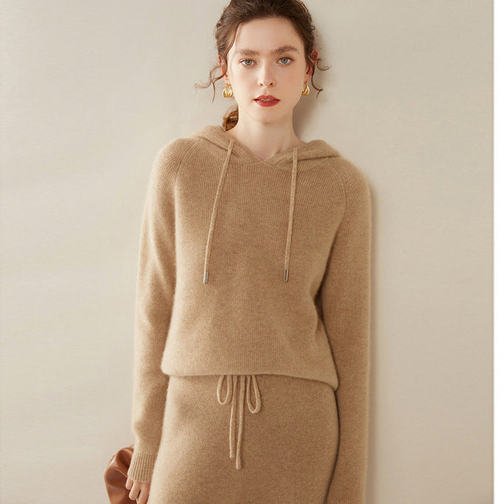 Vaagoon Cashmere Hooded Knit Kazak