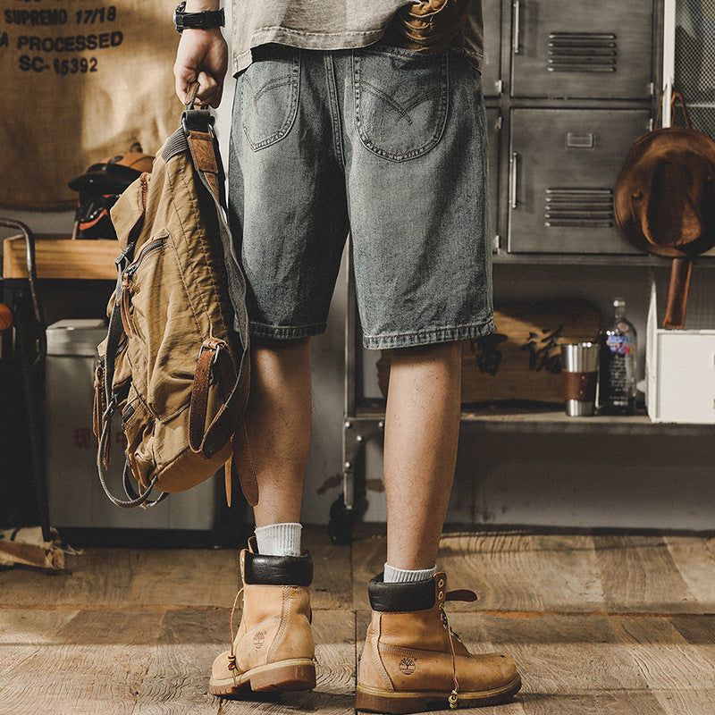 VAAGOON Retro Sign Denim Shorts