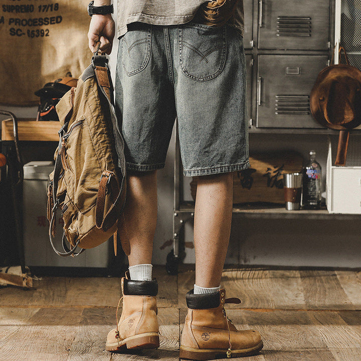 VAAGOON Retro Sign Denim Shorts