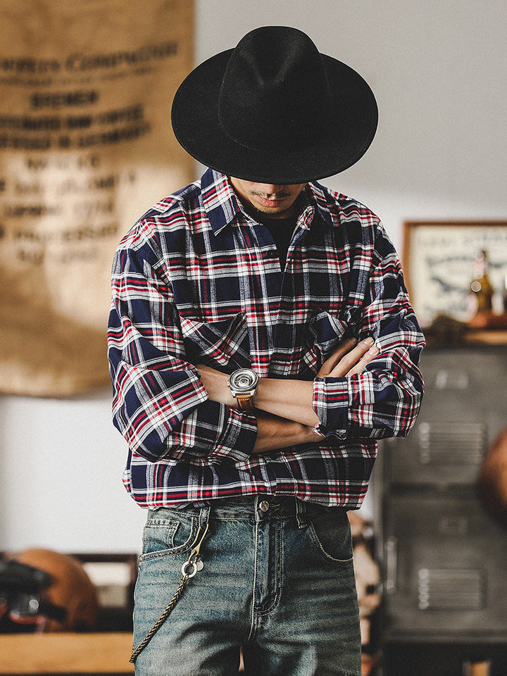 VAAGOON Royal Blue Checkered Spirit Shirt